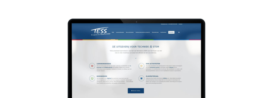 Website tess.be - De uitgeverij voor techniek en STEM